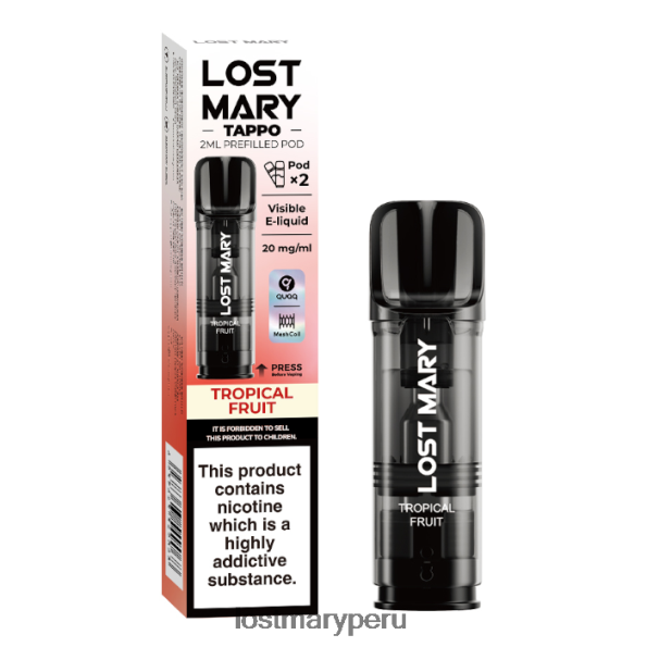 vainas precargadas de miss mary tappo - 20 mg - paquete de 2 fruta tropical - Lost Mary Vape 86XJX0182