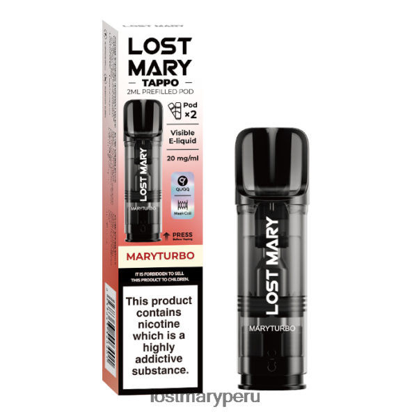 vainas precargadas de miss mary tappo - 20 mg - paquete de 2 maryturbo - Lost Mary Vape Peru 86XJX0185