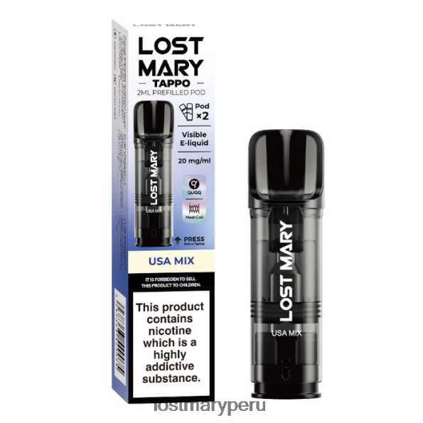 vainas precargadas de miss mary tappo - 20 mg - paquete de 2 mezcla de estados unidos - Lost Mary Peru 86XJX0184