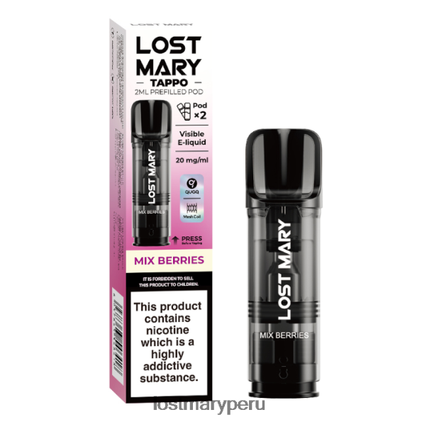 vainas precargadas de miss mary tappo - 20 mg - paquete de 2 mezclar bayas - Lost Mary Precio 86XJX0183